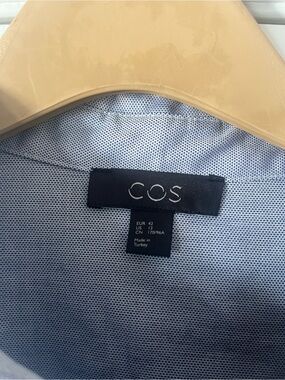 COS Cotton Shirting Midi Dress with Long Sleeves and Peter Pan Collar